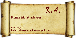 Kuszák Andrea névjegykártya