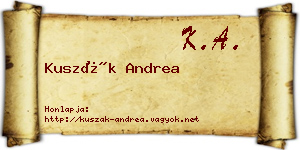 Kuszák Andrea névjegykártya