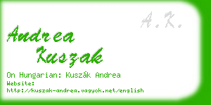 andrea kuszak business card